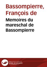 Portada:Memoires du mareschal de Bassompierre