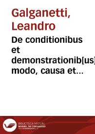 Portada:De conditionibus et demonstrationib[us] modo, causa et poena tractatus