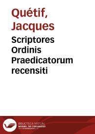 Portada:Scriptores Ordinis Praedicatorum recensiti