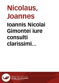 Portada:Ioannis Nicolai Gimontei iure consulti clarissimi celebratissimaeq[ue] Cathurcorum academie pontificij iuris professoris praestantissimi Enchiridion perelegans in quinque titulos diductum