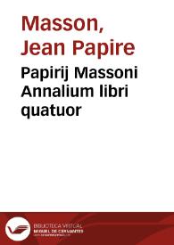 Portada:Papirij Massoni Annalium libri quatuor