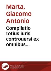 Portada:Compilatio totius iuris controuersi ex omnibus Decisionibus vniuersi orbis quae hucusque extant impressae