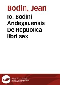 Portada:Io. Bodini Andegauensis De Republica libri sex