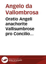 Portada:Oratio Angeli anachorite Vallisumbrose pro Concilio Lateranensi contra Conuenticulum Pisanum