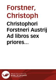 Portada:Christophori Forstneri Austrij Ad libros sex priores Annalium C. Cornelij Taciti notae politicae