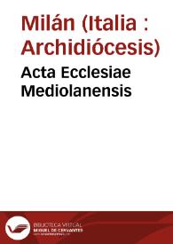 Portada:Acta Ecclesiae Mediolanensis