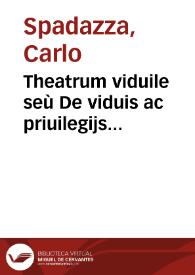 Portada:Theatrum viduile seù De viduis ac priuilegijs viduilibus