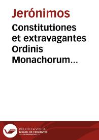 Portada:Constitutiones et extravagantes Ordinis Monachorum Sancti P. Hieronymi maximi Ecclesiae doctoris