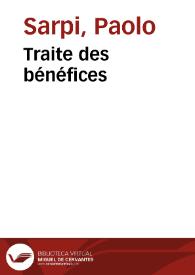 Portada:Traite des bénéfices