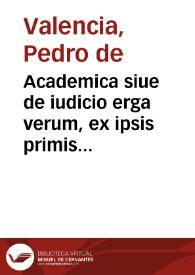 Portada:Academica siue de iudicio erga verum, ex ipsis primis fontibus