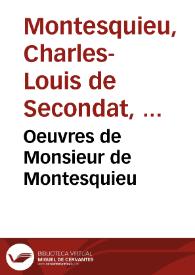 Portada:Oeuvres de Monsieur de Montesquieu