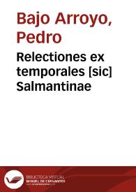 Portada:Relectiones ex temporales [sic] Salmantinae