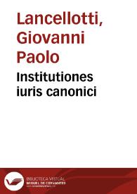 Portada:Institutiones iuris canonici