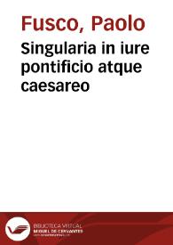Portada:Singularia in iure pontificio atque caesareo