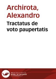 Portada:Tractatus de voto paupertatis