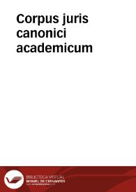 Portada:Corpus juris canonici academicum