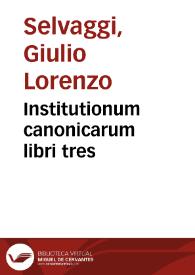 Portada:Institutionum canonicarum libri tres