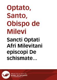 Portada:Sancti Optati Afri Milevitani episcopi De schismate Donatistarum libri septem