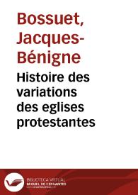 Portada:Histoire des variations des eglises protestantes