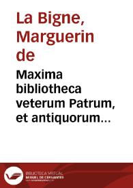 Portada:Maxima bibliotheca veterum Patrum, et antiquorum scriptorum ecclesiasticorum