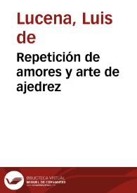 Portada:Repetición de amores y arte de ajedrez