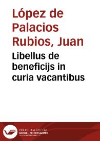 Portada:Libellus de beneficijs in curia vacantibus