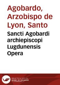 Portada:Sancti Agobardi archiepiscopi Lugdunensis Opera