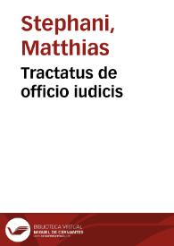 Portada:Tractatus de officio iudicis