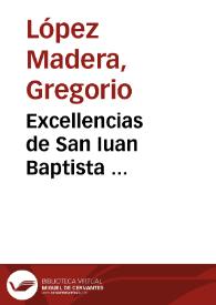 Portada:Excellencias de San Iuan Baptista ...