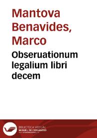 Portada:Obseruationum legalium libri decem