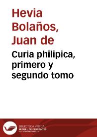 Portada:Curia philipica, primero y segundo tomo