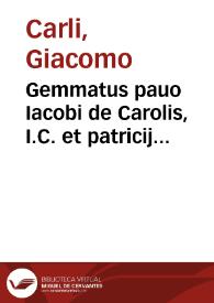 Portada:Gemmatus pauo Iacobi de Carolis, I.C. et patricij Aquilani coloribus seu capitibus distinctus