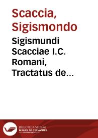 Portada:Sigismundi Scacciae I.C. Romani, Tractatus de sententia et re iudicata