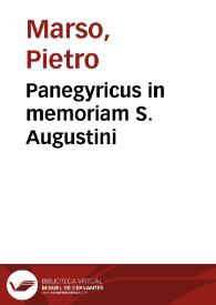 Portada:Panegyricus in memoriam S. Augustini