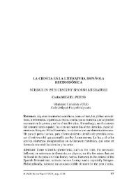 Portada:La ciencia en la literatura española decimonónica / Carlos Miguel Pueyo