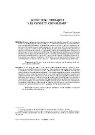 Portada:Sobre Luigi Ferrajoli y el constitucionalismo / Francisco Laporta