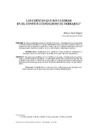 Portada:Las cuentas que no cuadran en el constitucionalismo de Ferrajoli / Alfonso Ruiz Miguel
