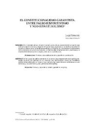 Portada:El constitucionalismo garantista. Entre paleo-iuspositivismo y neo-iusnaturalismo / Luigi Ferrajoli