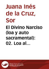 Portada:El Divino Narciso (loa y auto sacramental): 02. Loa al Divino Narciso