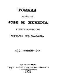 Portada:Poesías / del ciudadano José M. Heredia, ministro de la Audiencia del Estado de México