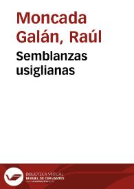 Portada:Semblanzas usiglianas / por Raúl Moncada Galán