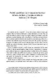 Portada:Posible paralelismo en el tratamiento burlesco del mito de Hero y Leandro en Mira de Amescua y en Góngora / M.ª Dolores Tortosa Linde