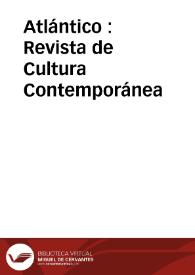Portada:Atlántico : Revista de Cultura Contemporánea