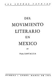 Portada:Del movimiento literario en México