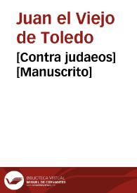 Portada:[Contra judaeos] [Manuscrito]