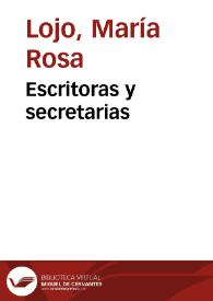 Portada:Escritoras y secretarias / María Rosa Lojo