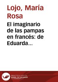 Portada:El imaginario de las pampas en francés: de Eduarda Mansilla a Guillemette Marrier / por María Rosa Lojo