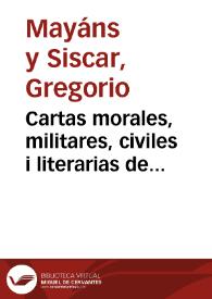 Portada:Cartas morales, militares, civiles i literarias de varios Autores Españoles