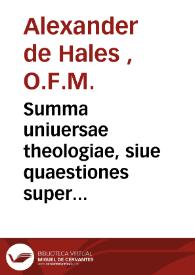 Portada:Summa uniuersae theologiae, siue quaestiones super quattuor libros sententiarum Pars tertia