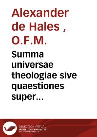 Portada:Summa universae theologiae sive quaestiones super quattuor libros Sententiarum quarta p[ar]te